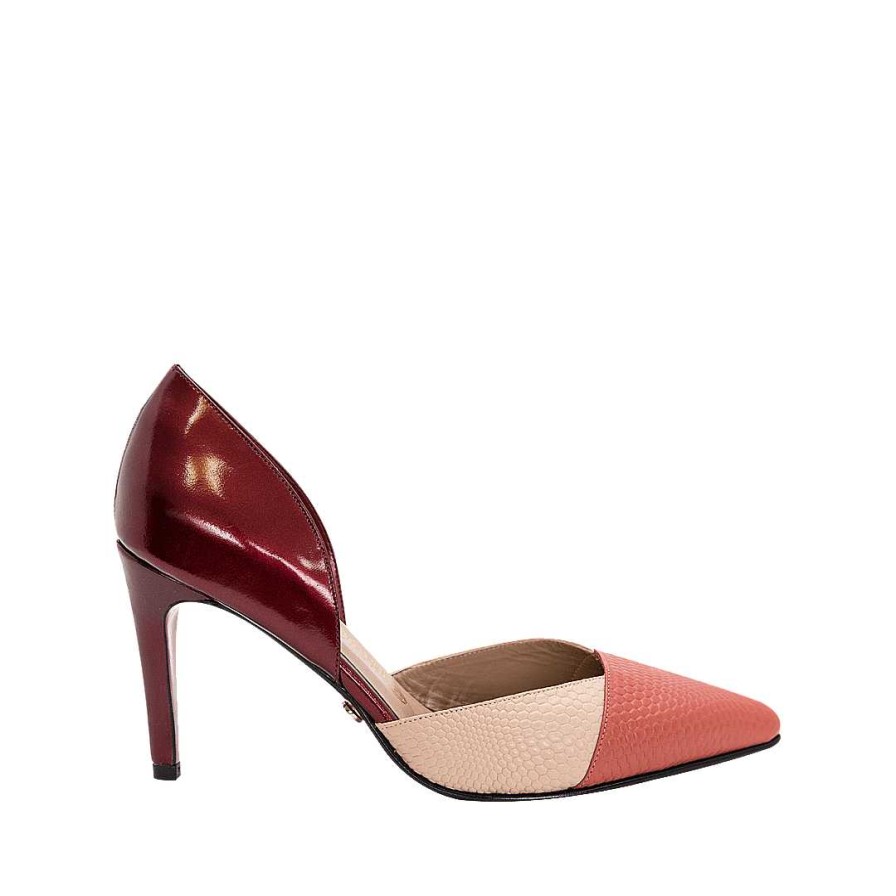 Shoes Bon-Bonite | Rosewood Color Leather Heel By Nude And Merlot