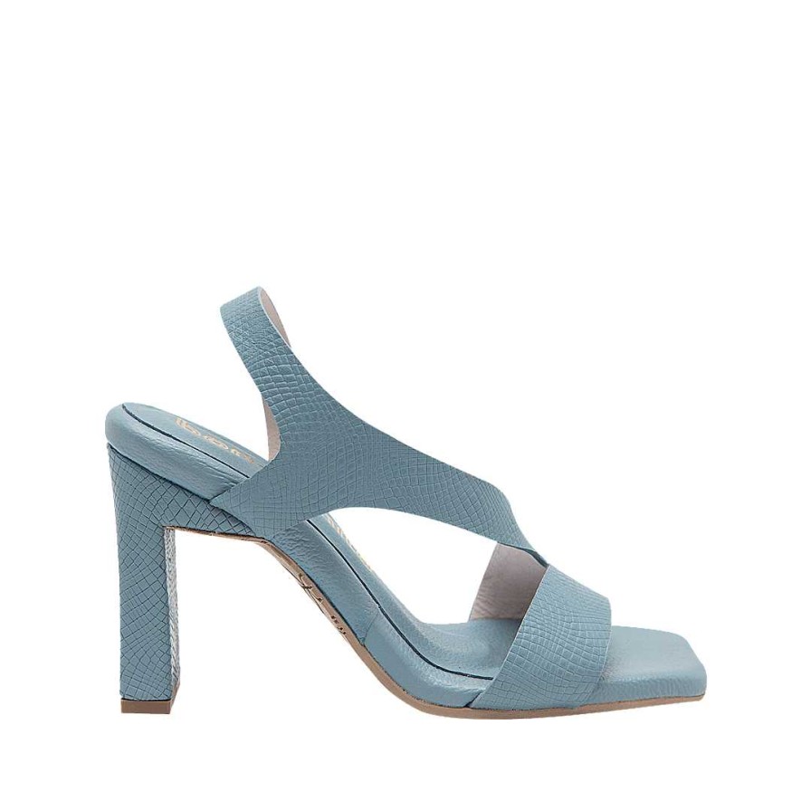 Shoes Bon-Bonite | Heeled Sandal In Hydrangea Color Leather