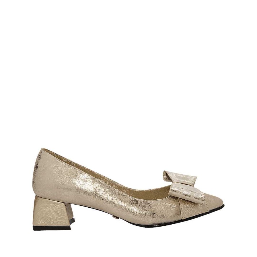 Shoes Bon-Bonite | Champagne Leather Pointed Heel