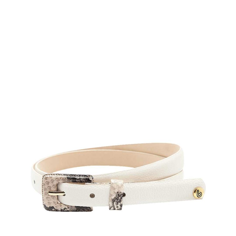 Belts Bon-Bonite | Cream White Leather Belt