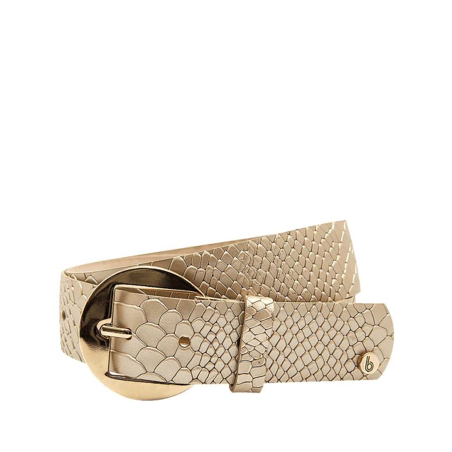 Belts Bon-Bonite | New Gold Color Leather Belt