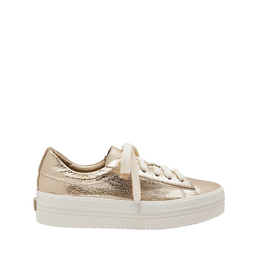 Shoes Bon-Bonite | Classic Tennis Shoes In New Gold Color Leather