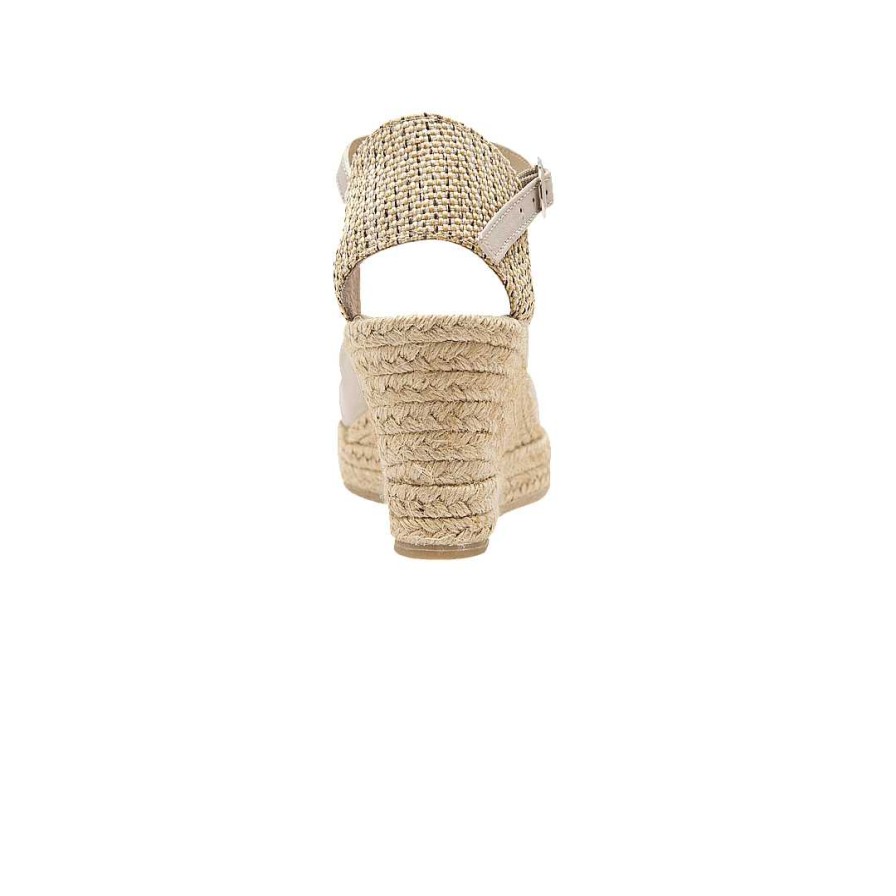 Shoes Bon-Bonite | Sand White Leather Espadrilles