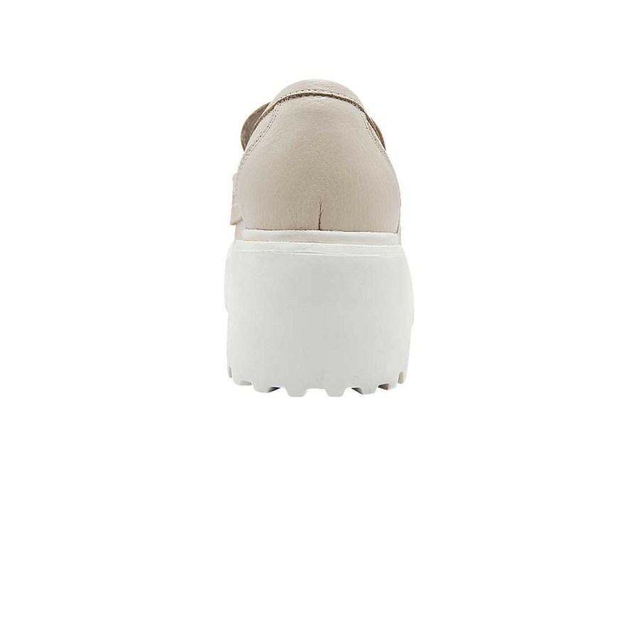 Shoes Bon-Bonite | Talc Leather Platform Moccasin