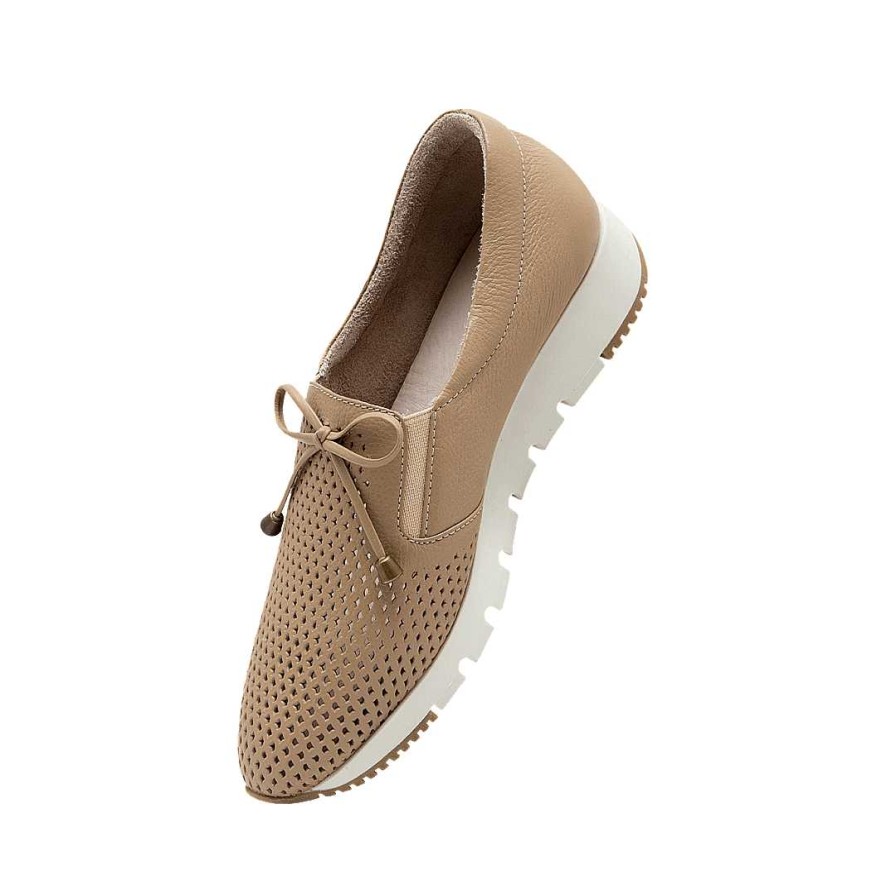 Shoes Bon-Bonite | Cappuccino Leather Platform Sneakers