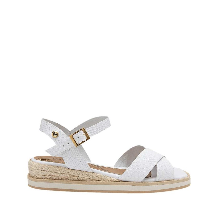 Shoes Bon-Bonite | Pure White Leather Espadrilles