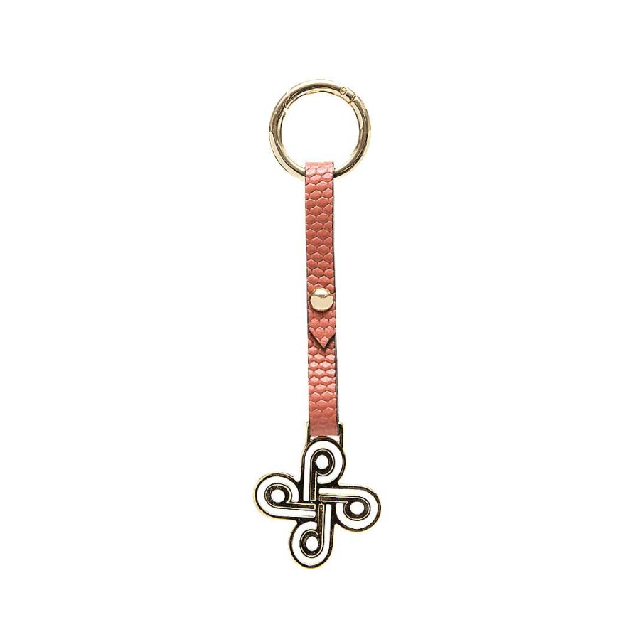 Accessories Bon-Bonite | Rosewood Color Leather Keychain