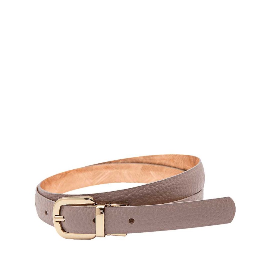 Belts Bon-Bonite | Double Sided Belt In Mocha And Rose Gold Leather