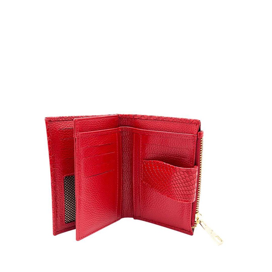 Accessories Bon-Bonite | Burning Red Leather Wallet