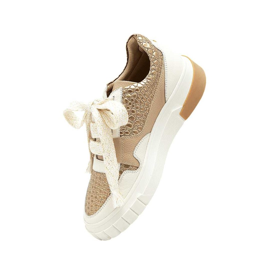 Shoes Bon-Bonite | Sand Metal Color Leather Tennis