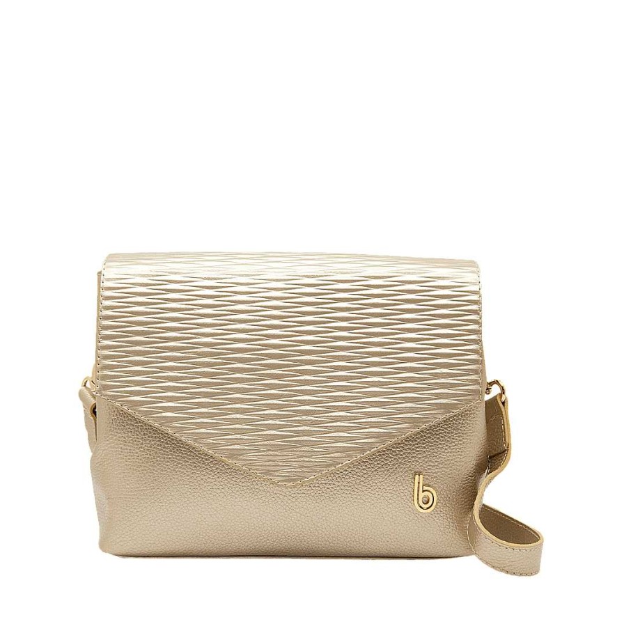 Handbags Bon-Bonite | New Gold Color Leather Hands Free