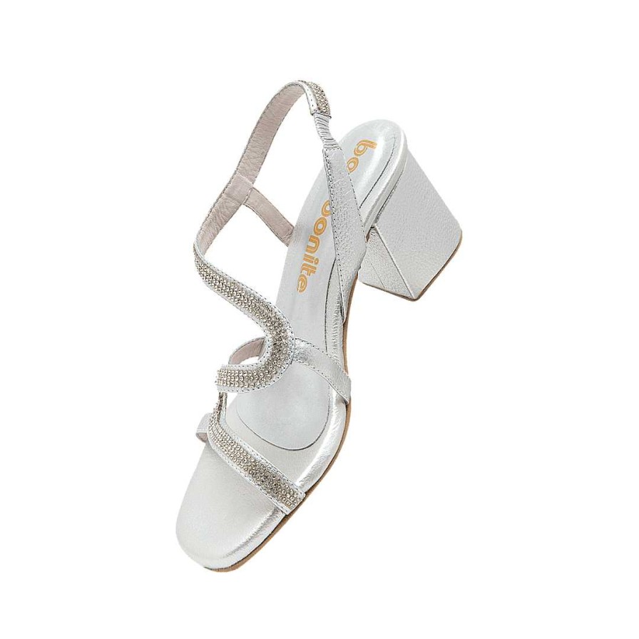 Shoes Bon-Bonite | Silver Leather Heeled Sandal