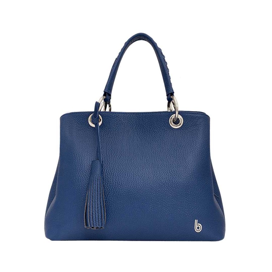 Handbags Bon-Bonite | Medieval Blue Bag In Engraved Leather