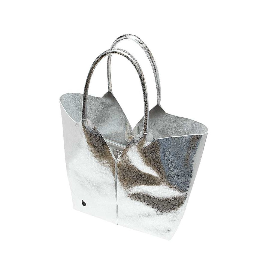 Handbags Bon-Bonite | Silver Gray Leather Wallet