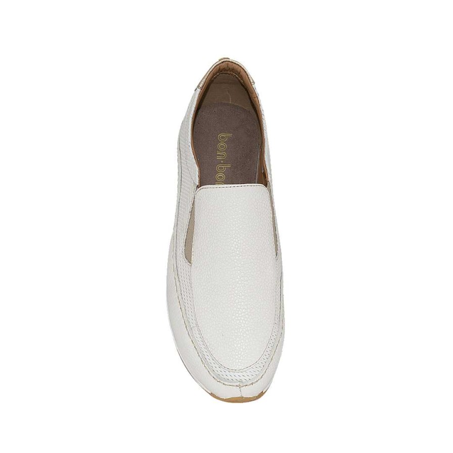 Shoes Bon-Bonite | Tennis Shoes With Pure White Elastics In Engraved Leather