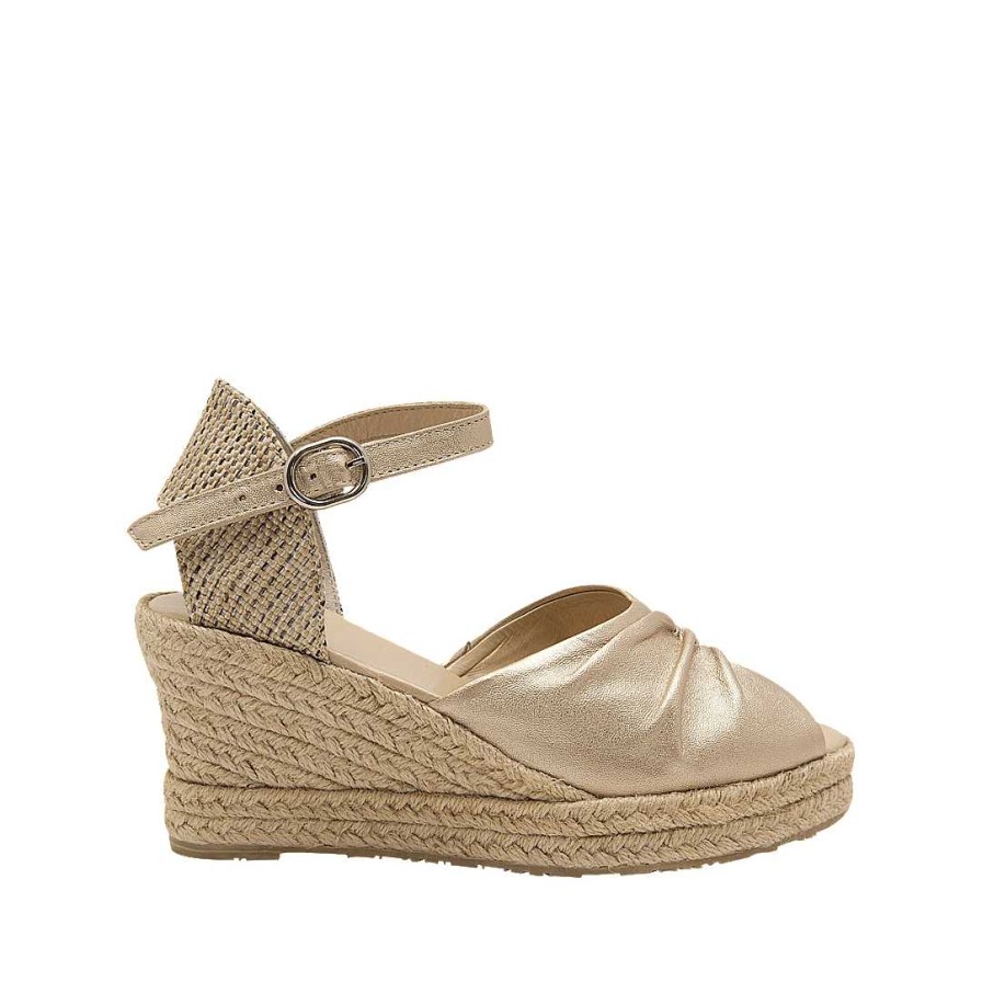 Shoes Bon-Bonite | Gold Leather Espadrilles