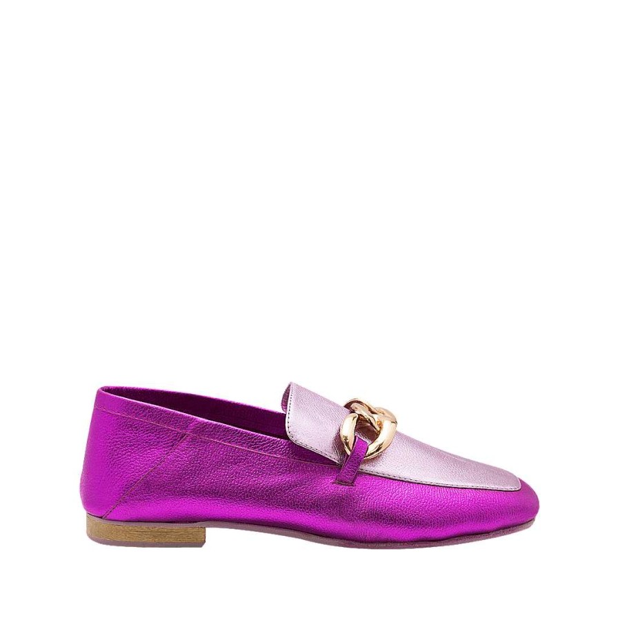 Shoes Bon-Bonite | Raspberry-Lavender Leather Moccasin