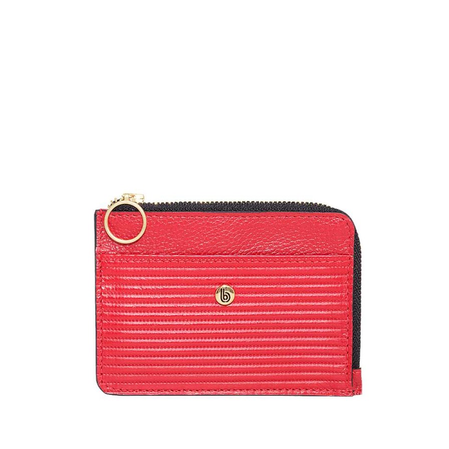 Accessories Bon-Bonite | Fiesta Red Color Document Holder In Engraved Leather