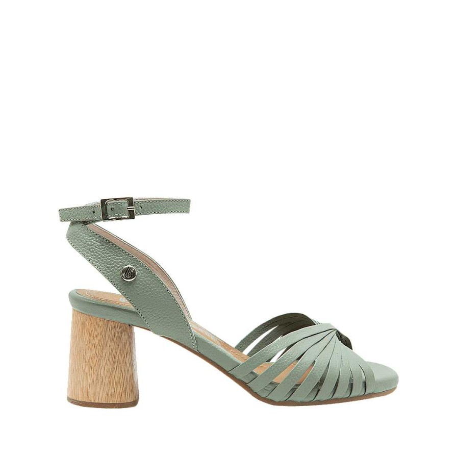 Shoes Bon-Bonite | Laurel-Colored Leather Heeled Sandal