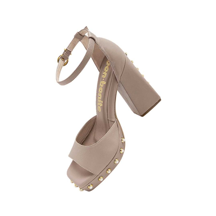 Shoes Bon-Bonite | Mocha Leather Heeled Sandal