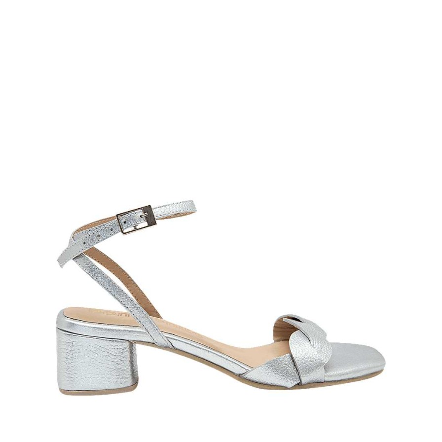 Shoes Bon-Bonite | Silver Leather Heeled Sandal