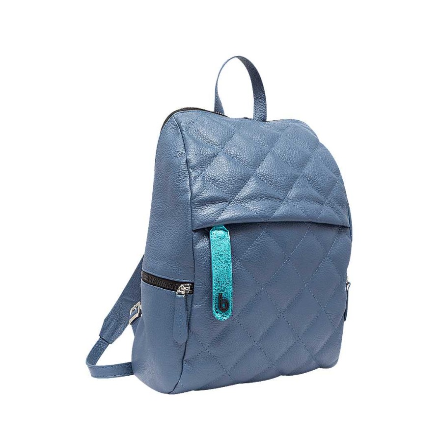 Handbags Bon-Bonite | Blue Leather Backpack