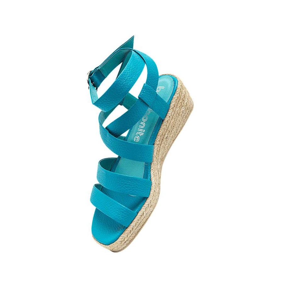 Shoes Bon-Bonite | Turquoise Leather Espadrilles