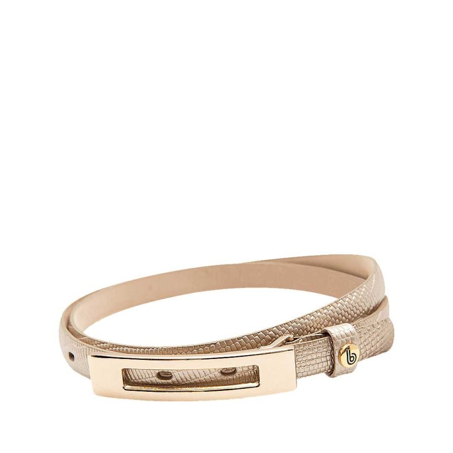 Belts Bon-Bonite | New Gold Color Leather Belt