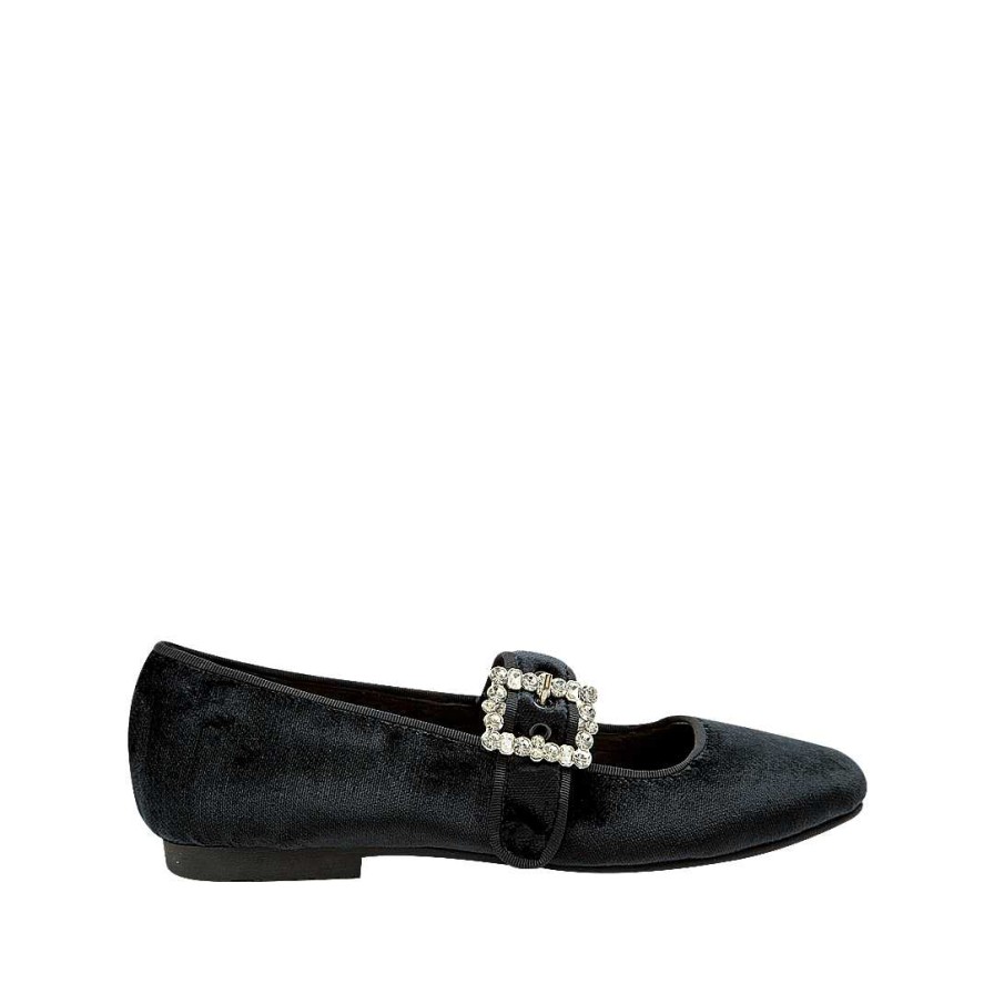 Shoes Bon-Bonite | Black Onyx Velvet Ballet Dancer