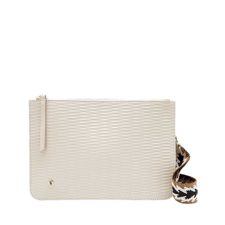 Handbags Bon-Bonite | Sand White Leather Hands Free